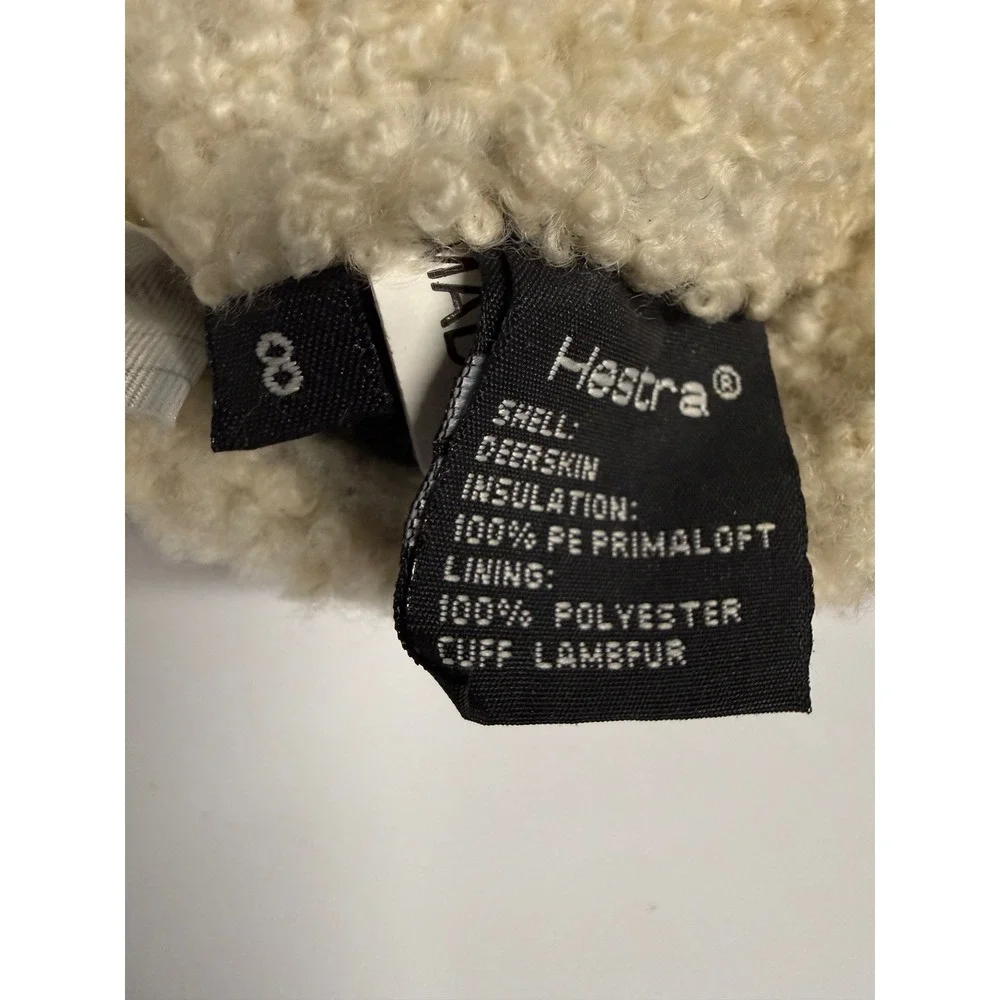 Hestra Deerskin Primaloft Gloves Women 8 Tan Deerskin Lamb Fur